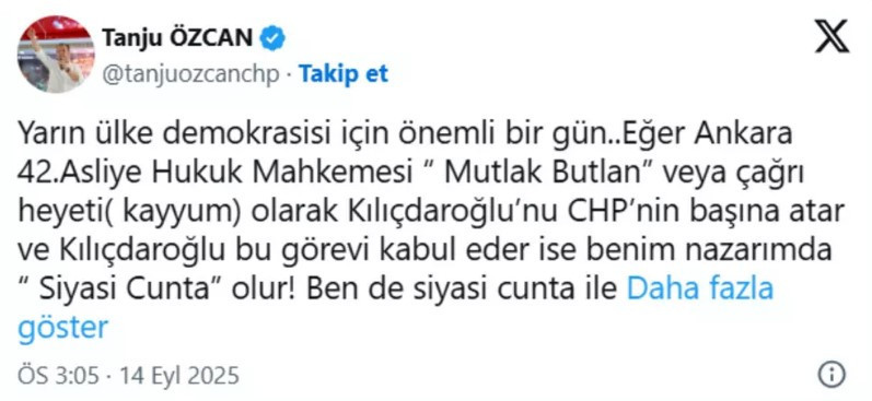 Tanju Özcan'dan "Kılıçdaroğlu" resti