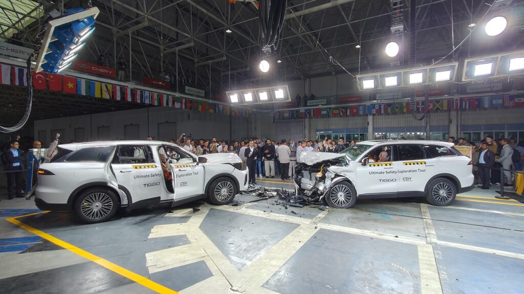 Tiggo 9 çarpışma testini yerinde izledik!..