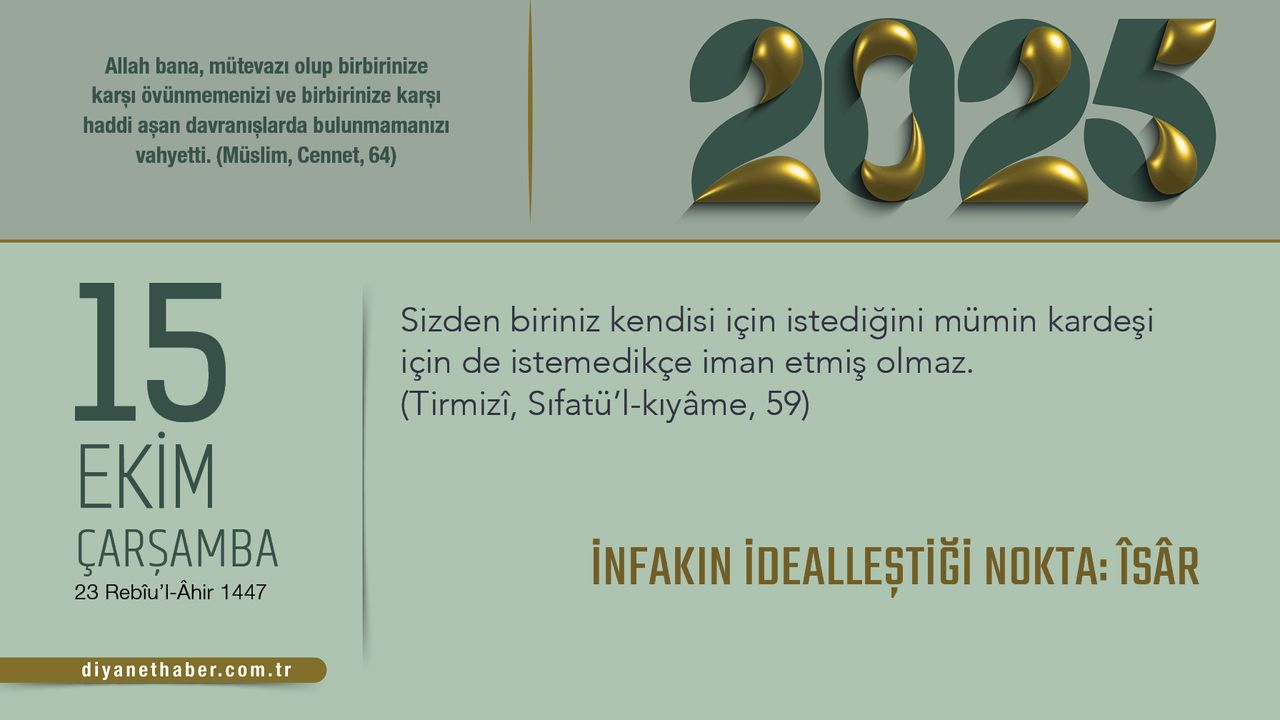 İnfakın İdealleştiği Nokta: Îsâr İnfakın İdealleştiği Nokta: Îsâr